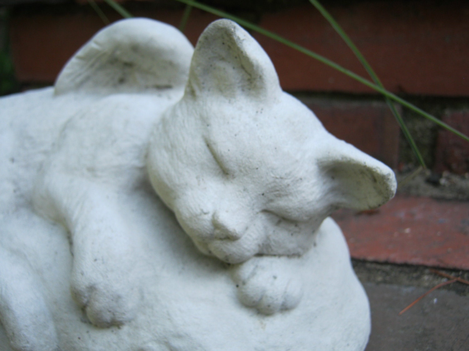 Cat Angel Statue Pet Cat Memorial Concrete Cat Statues Etsy