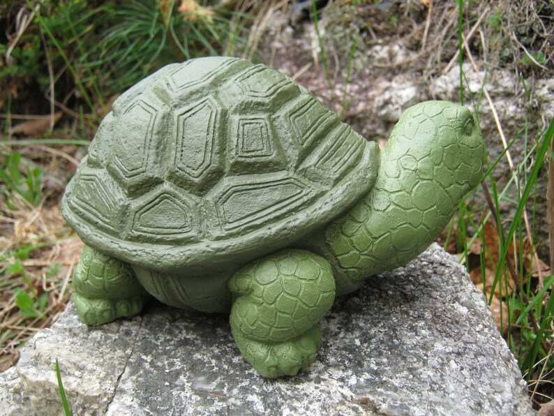Turtle Statue Cute Garden Turtle Statue Figure Yard Art Etsy