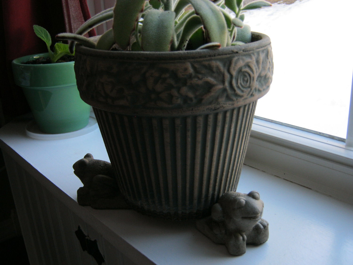 Frog Pot Risers Pot Feet Concrete Green Frogs Concrete Pot Etsy