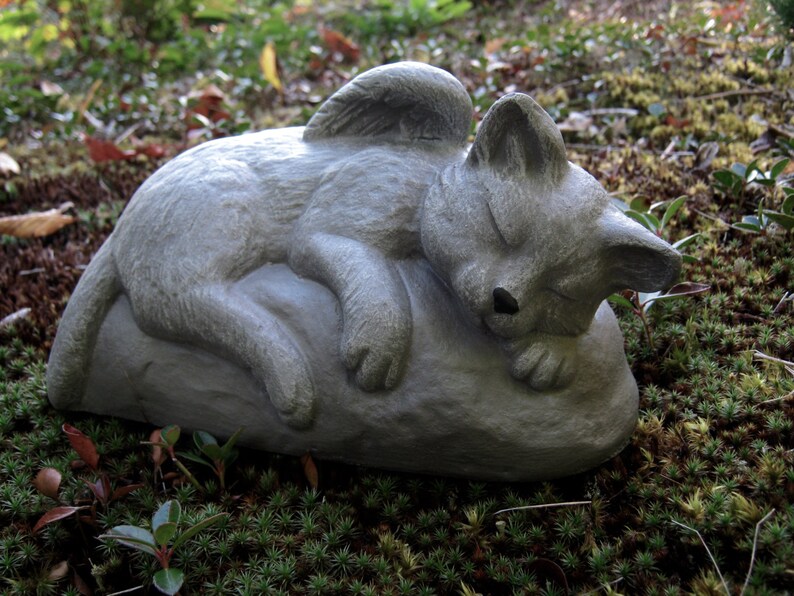 Cat Angel Statue Cat Memorial Concrete Cat Statues Cat Etsy