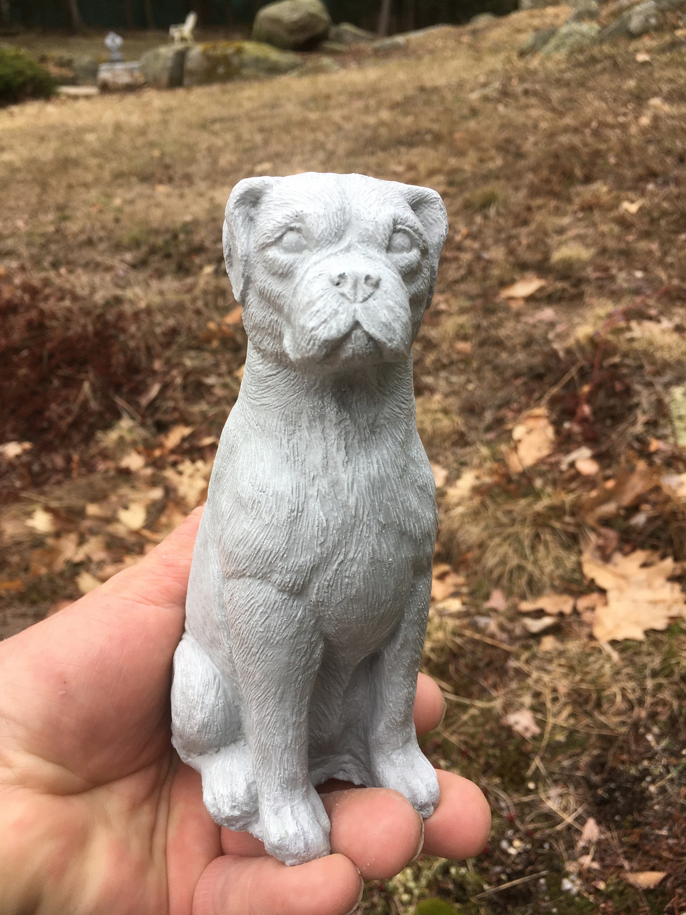Boxer dog Concrete statues Statues of boxer dogs Boxer dog Etsy.de