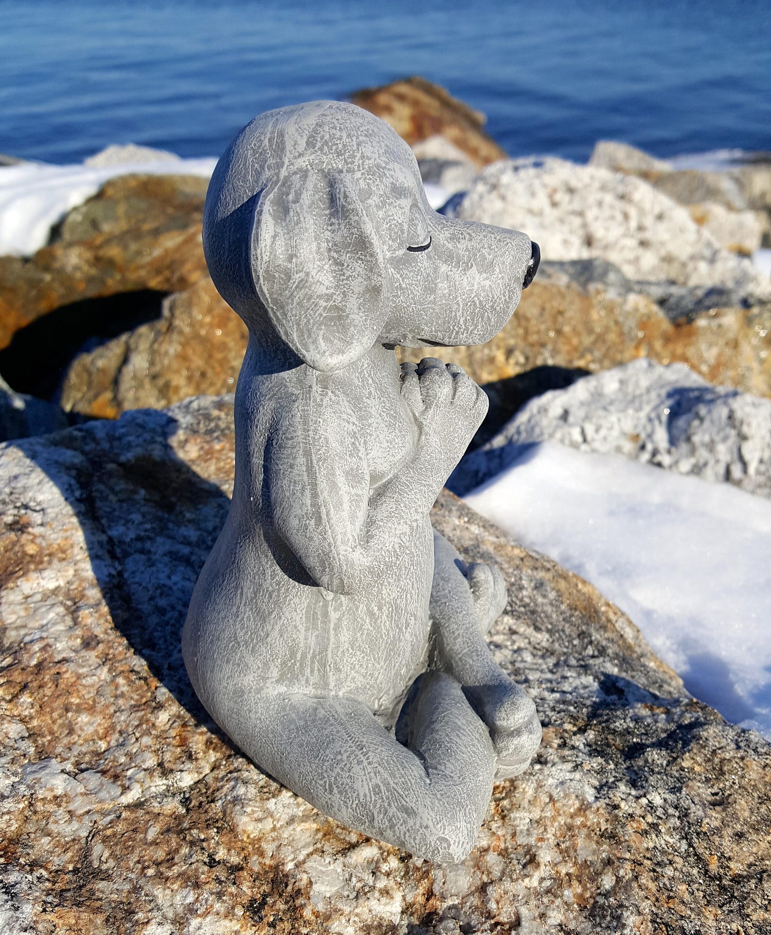 Dog Buddha Meditating Dog Statue Yoga Dog Garden Decor Etsy