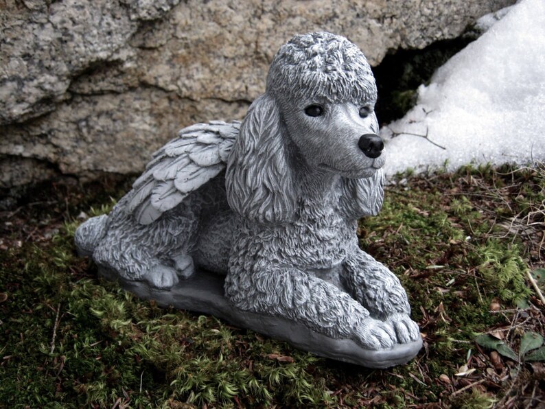 Poodle Angel Statue Concrete Poodle Statue Pet Memorial Etsy