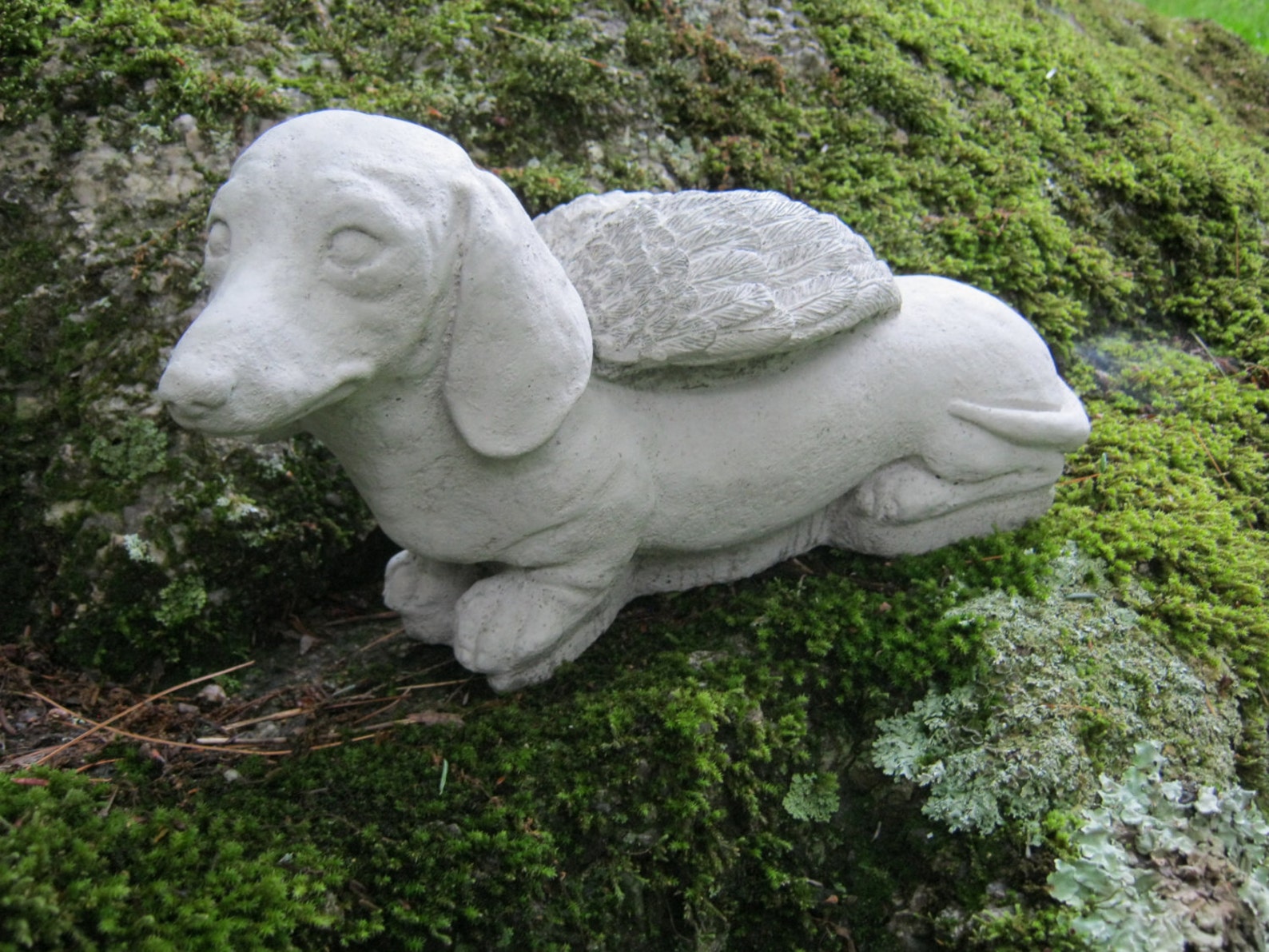 Dachshund Concrete Statue Doxie Dog Angel Pet Memorial Etsy