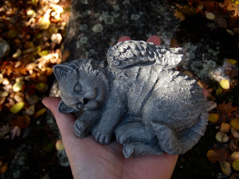 Cat Angel Concrete Statues Pet Memorial Cat Statues Pet Etsy