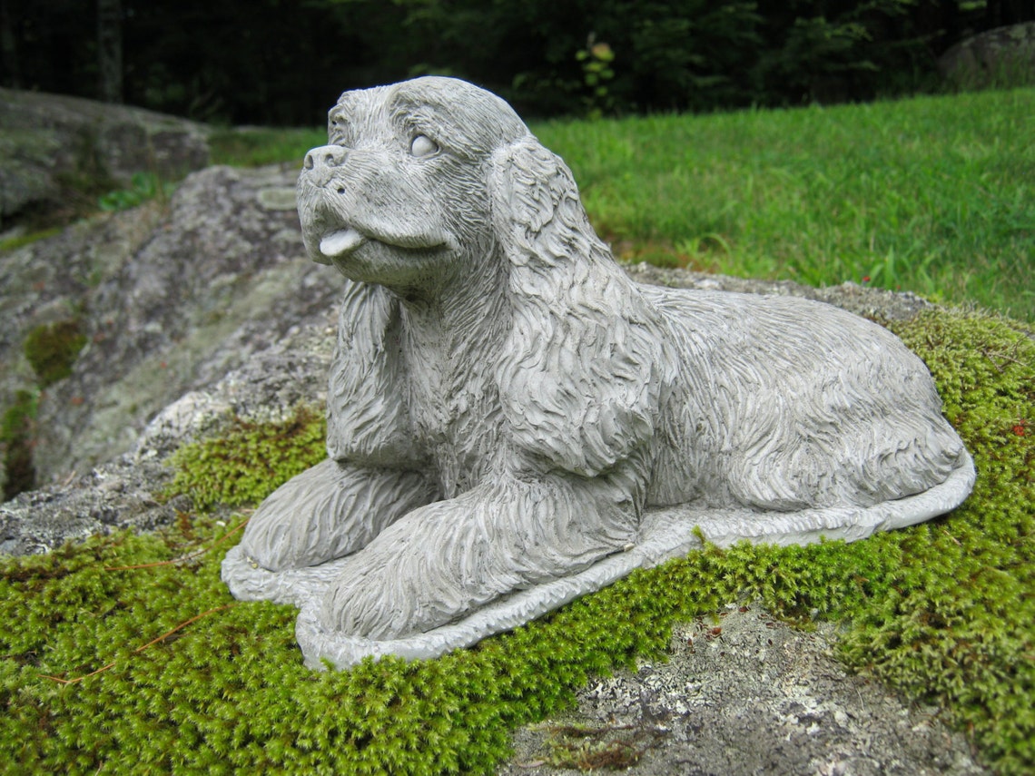 concrete spaniel statue