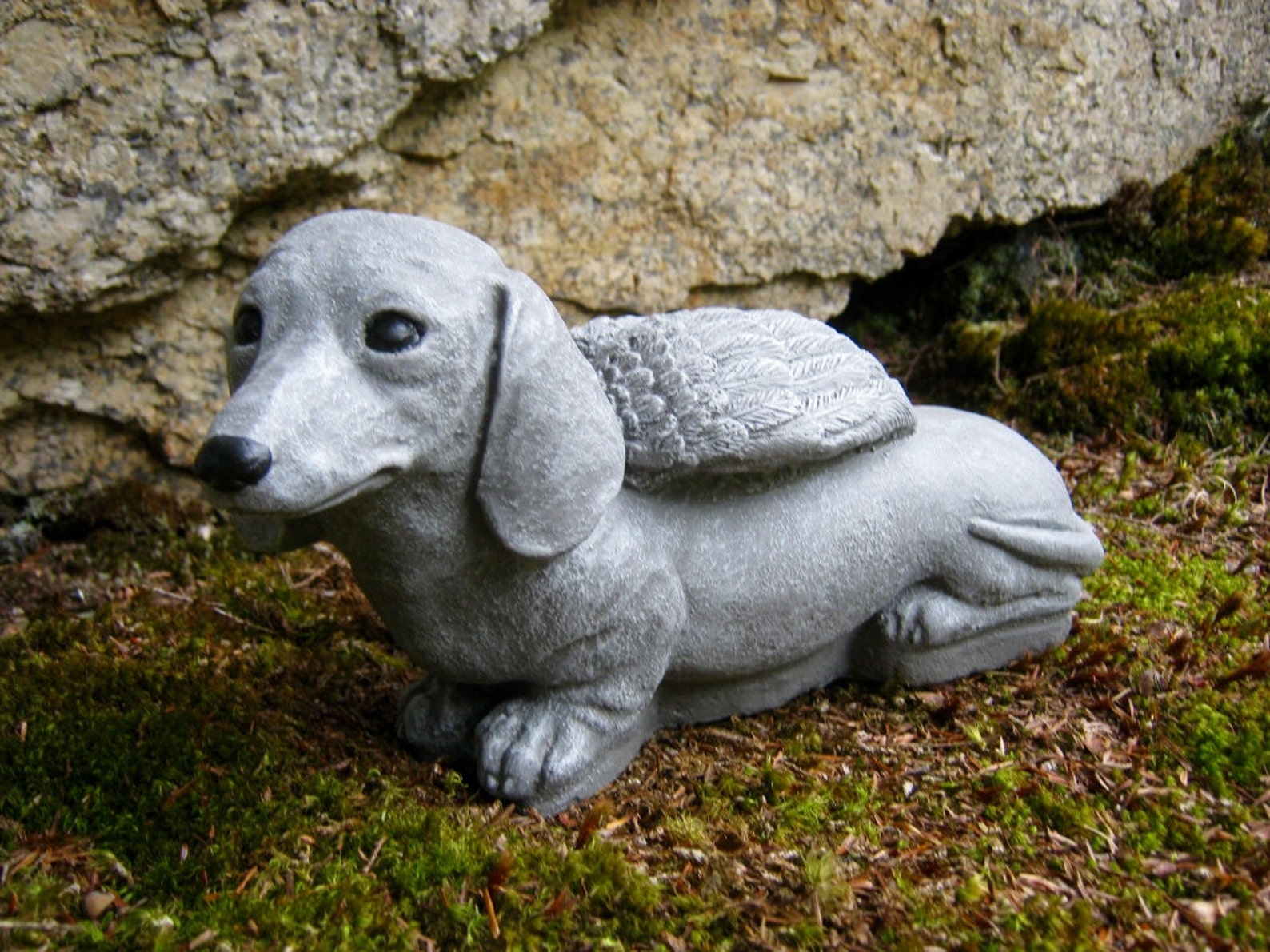 Dachshund Concrete Statue Doxie Dog Angel Pet Memorial Etsy
