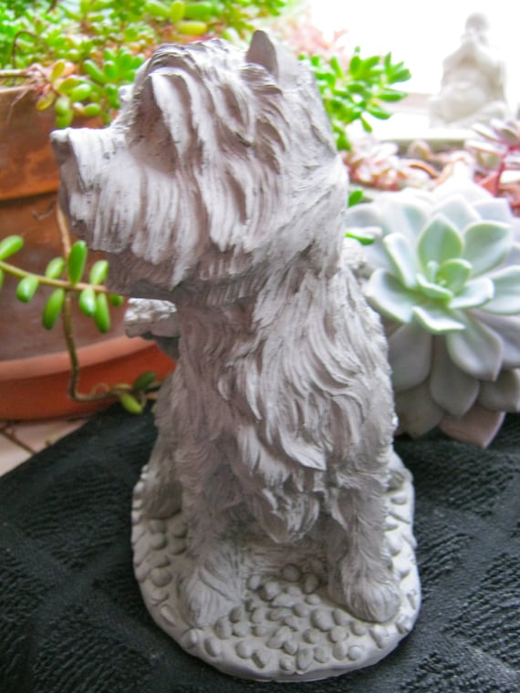 Westie Angel Statue Concrete West Highland Terrier Cement - Westie Garden Statues