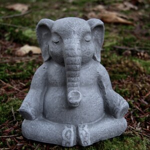 Elephant Statue, Lucky Elephant, Buddha Elephant, Meditating Elephant, Concrete Elephant, Concrete Statues, Home Decor, Zen Small Elephants image 2