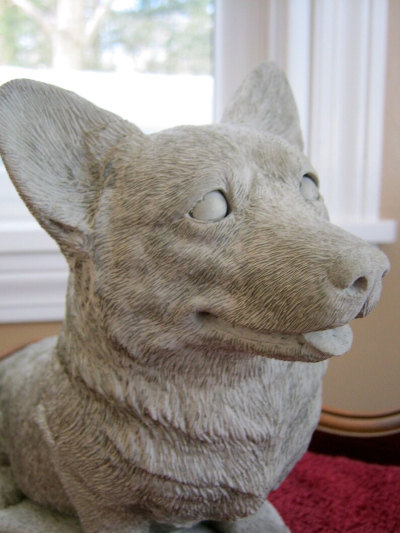 outdoor corgi statue