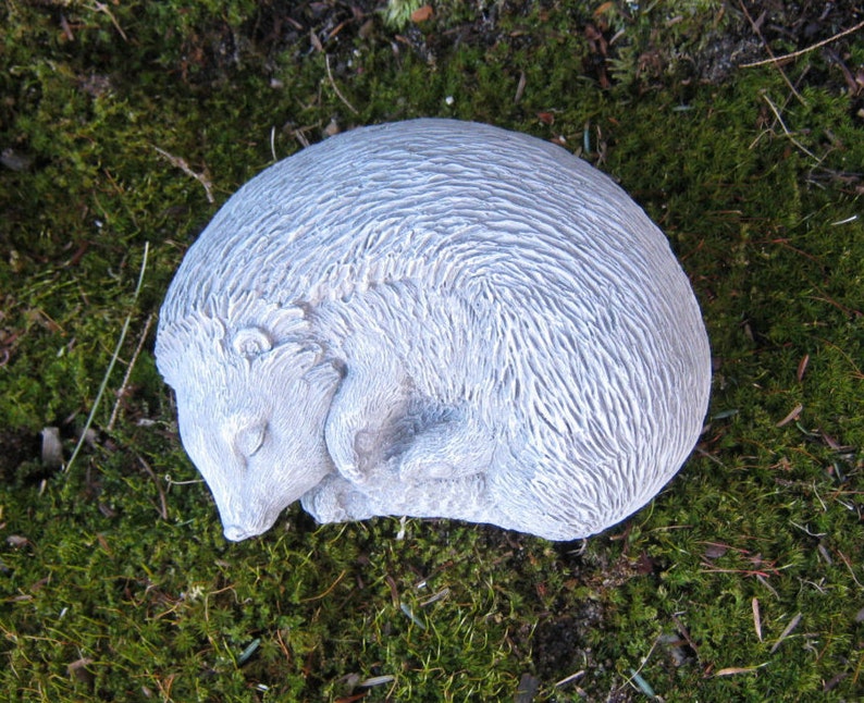 Hedgehog Statue Concrete Hedgehog Garden Decor Animal Etsy