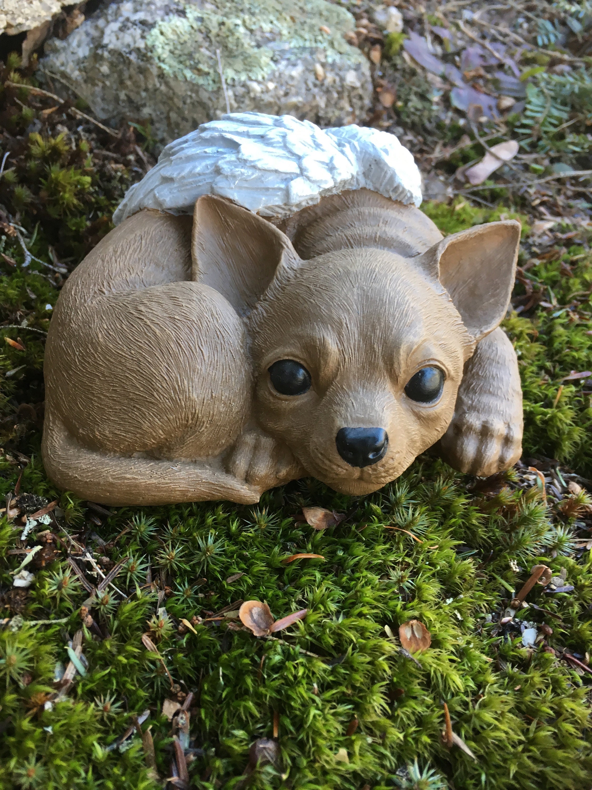 Memorial Statue Chihuahua Angel Chihuahua Concrete Dog Cement Headstone