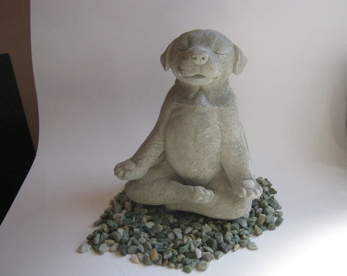 Dog Statue Buddha Dog Meditating Dog Statue Zen Cement Etsy