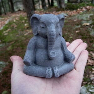 Elephant Statue, Lucky Elephant, Buddha Elephant, Meditating Elephant, Concrete Elephant, Concrete Statues, Home Decor, Zen Small Elephants image 3