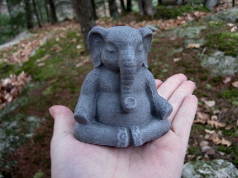 Elephant Statue, Lucky Elephant, Buddha Elephant, Meditating Elephant, Concrete Elephant, Concrete Statues, Home Decor, Zen Small Elephants image 3