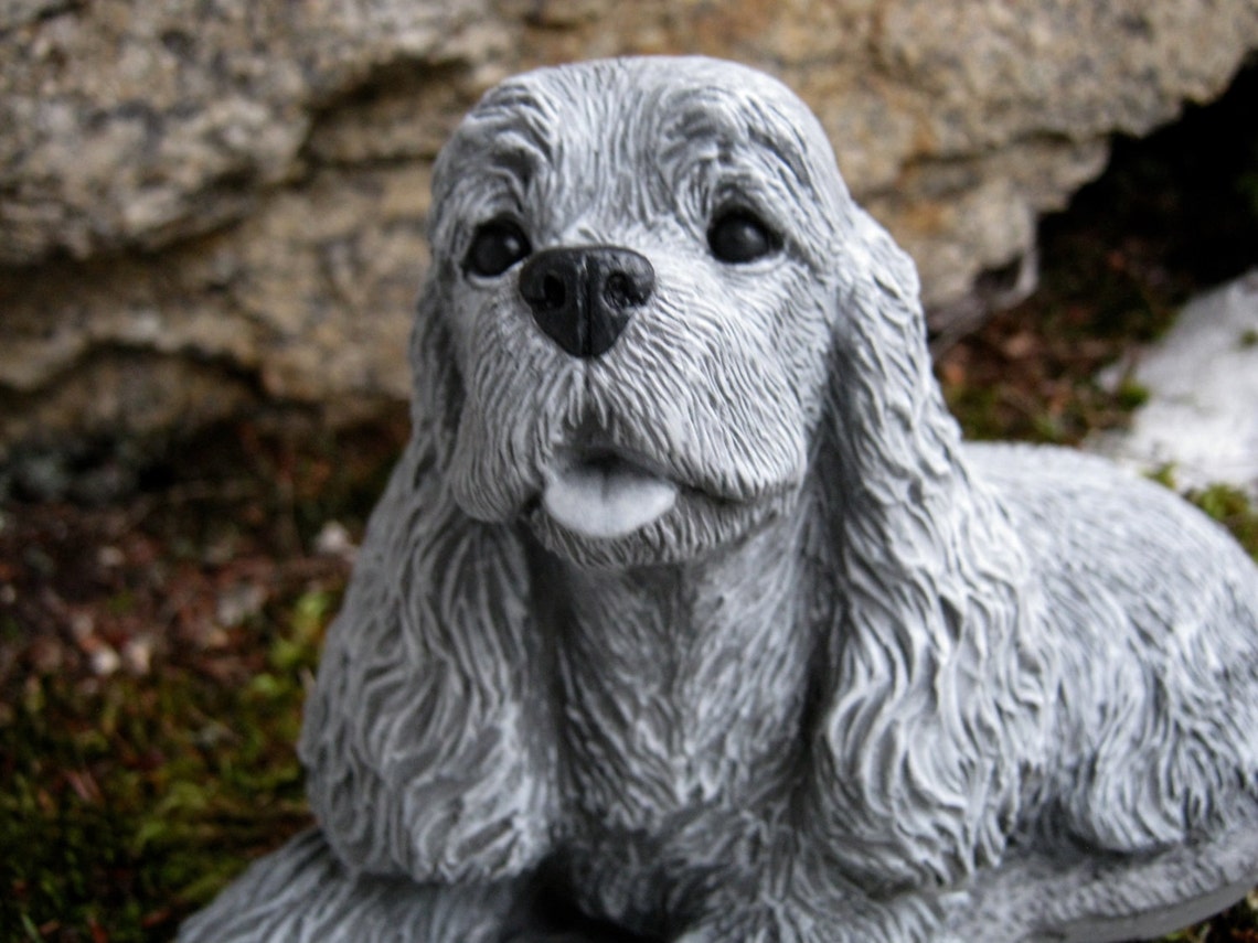 concrete spaniel statue