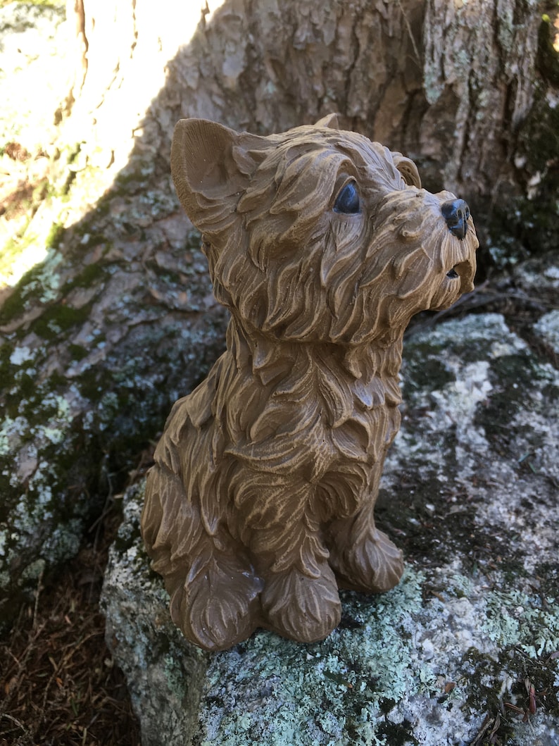 Yorkshire Terrier Concrete Statues Garden Decor Cement Etsy