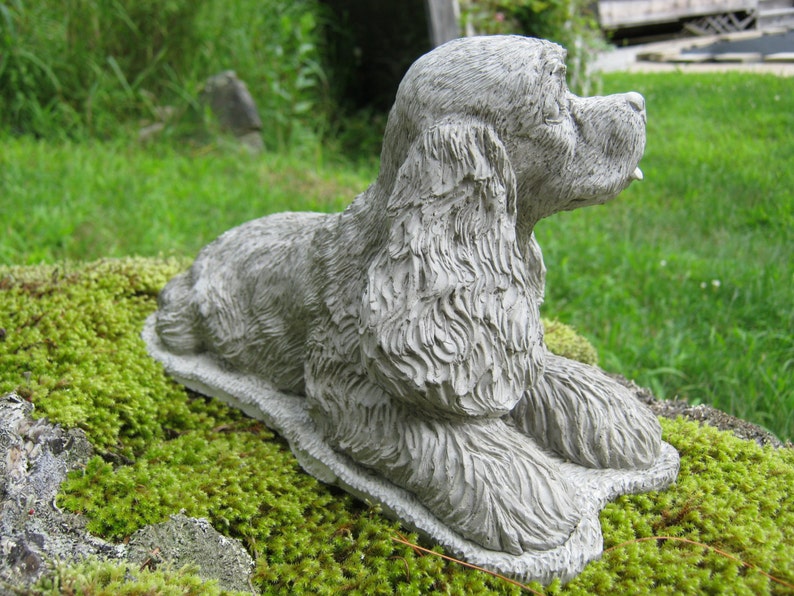 concrete spaniel statue