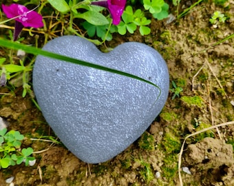 Heart Of Stone, I Love You Stone,  Cement Heart, Concrete Headstone, Garden Decor, Cement Pet Grave Marker, Cement Statues, Garden Statues