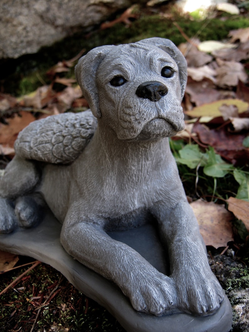 Boxer Statue Concrete Boxer Dog Boxer Dog Angel Dog Etsy