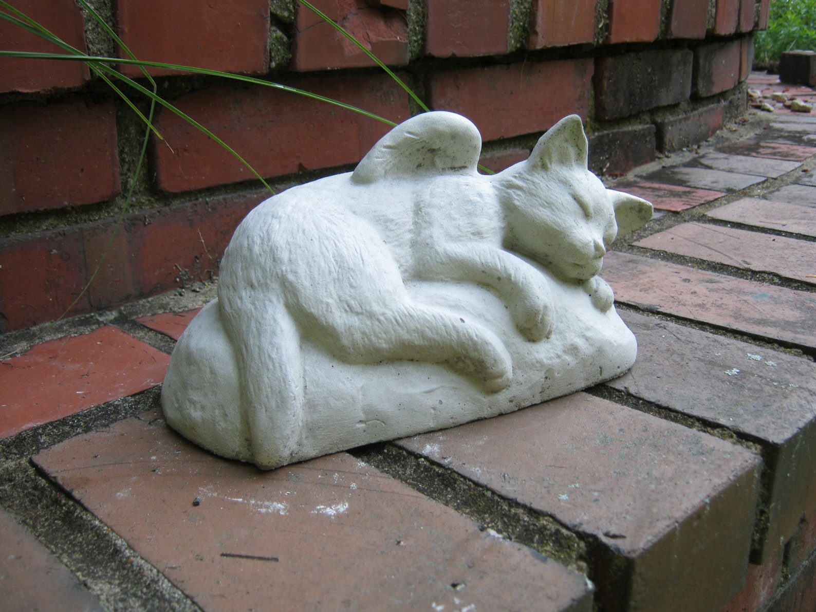 Cat Angel Statue Pet Cat Memorial Concrete Cat Statues Etsy
