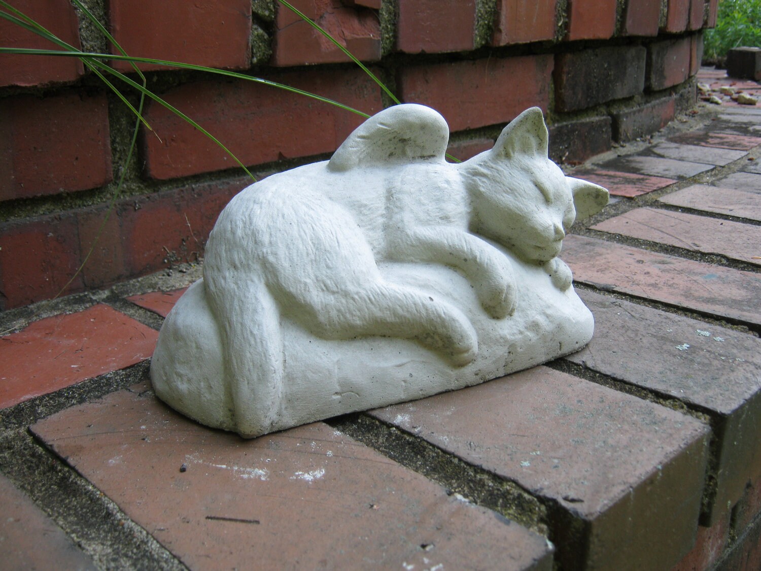 Cat Angel Statue Pet Cat Memorial Concrete Cat Statues Etsy