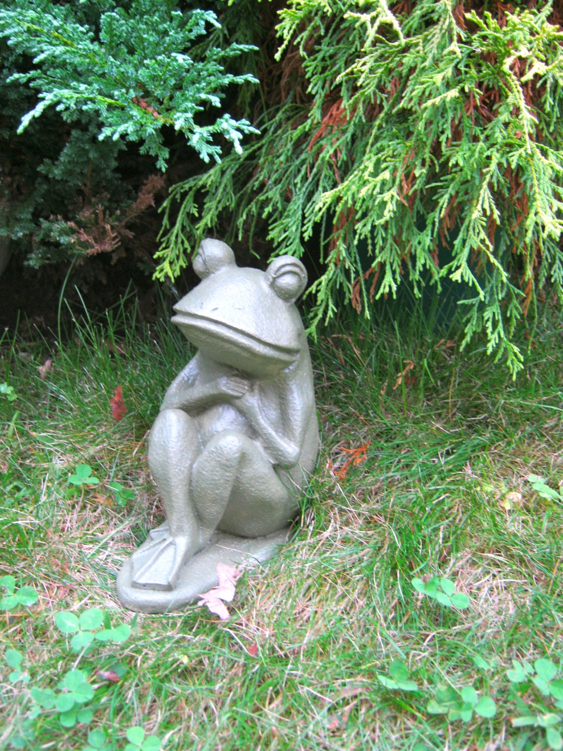 Green Frog I Love You With All My Heart Concrete Garden - Etsy
