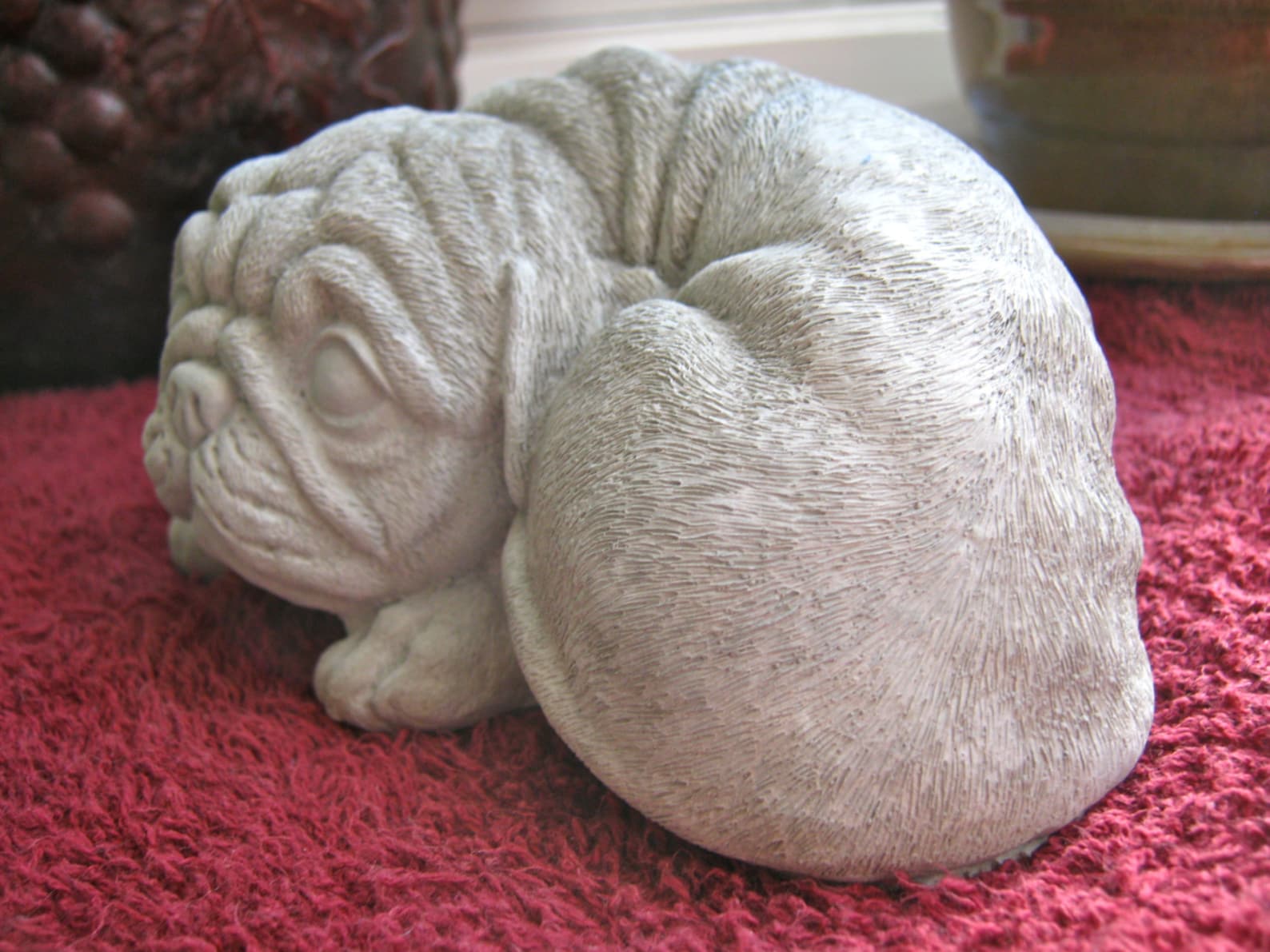 Pug Statue Concrete Dogs Cement Pugs Dog Statues Outdoor Etsy