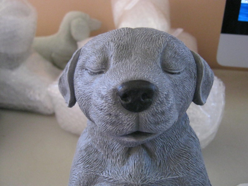 Meditating Dog Statue Zen Yoga Dog Cement Garden Statue Etsy