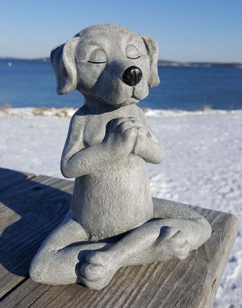 Dog Buddha Meditating Dog Statue Yoga Dog Garden Decor Etsy
