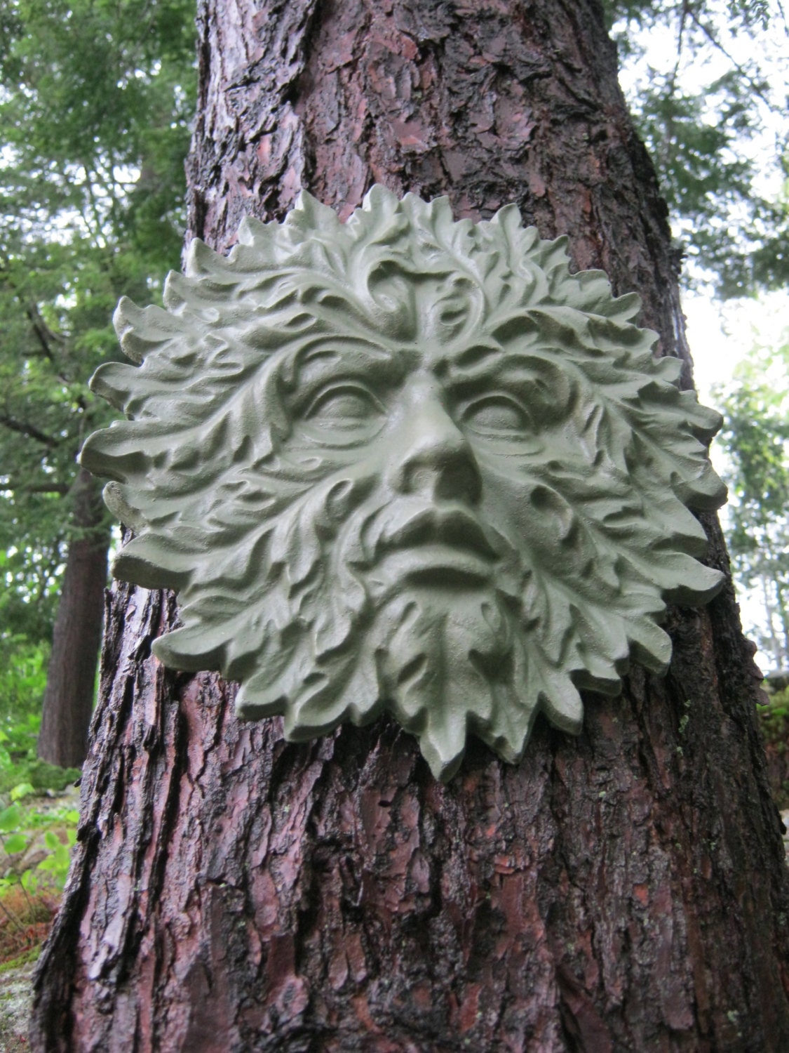 Greenman face mold plaster concrete casting garden plaque plastic mould Greenman face mold plaster concrete casting garden plaque plastic mould