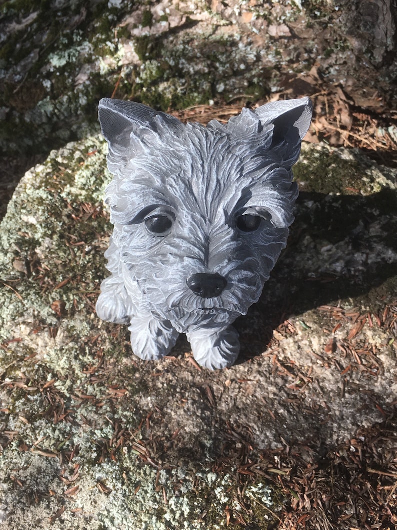 Yorkshire Terrier Concrete Statue Garden Statue Yorkie Etsy