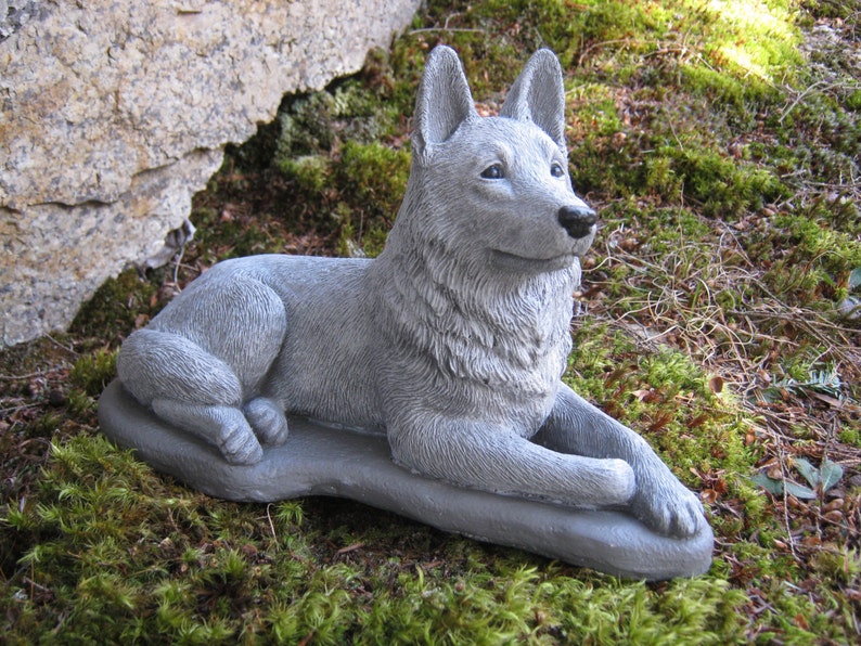 German Shepherd Statue Concrete Dog Statues Cement Statue Etsy