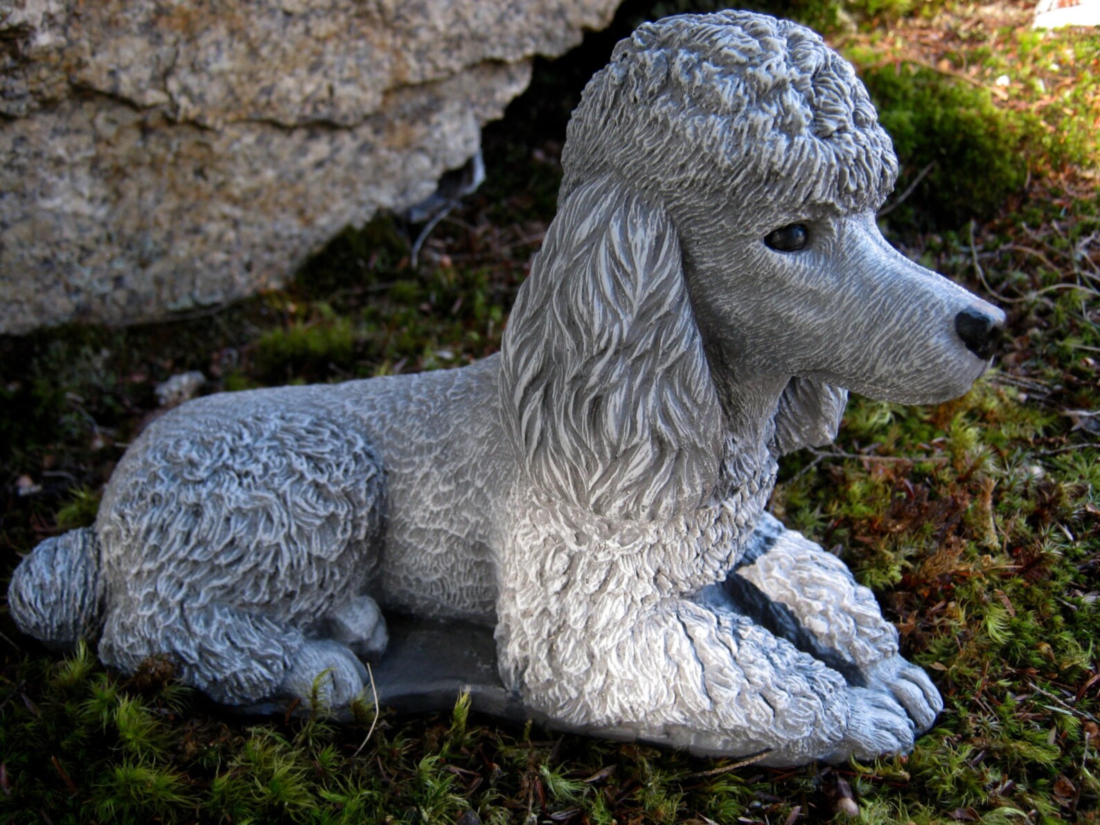 Poodle Statue Black Poodle White Poodle Cement Garden Etsy