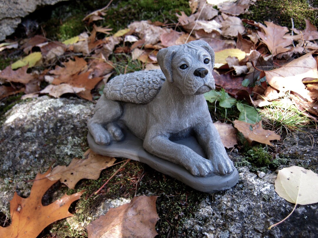 Boxer Statue Concrete Boxer Dog Boxer Dog Angel Dog Etsy