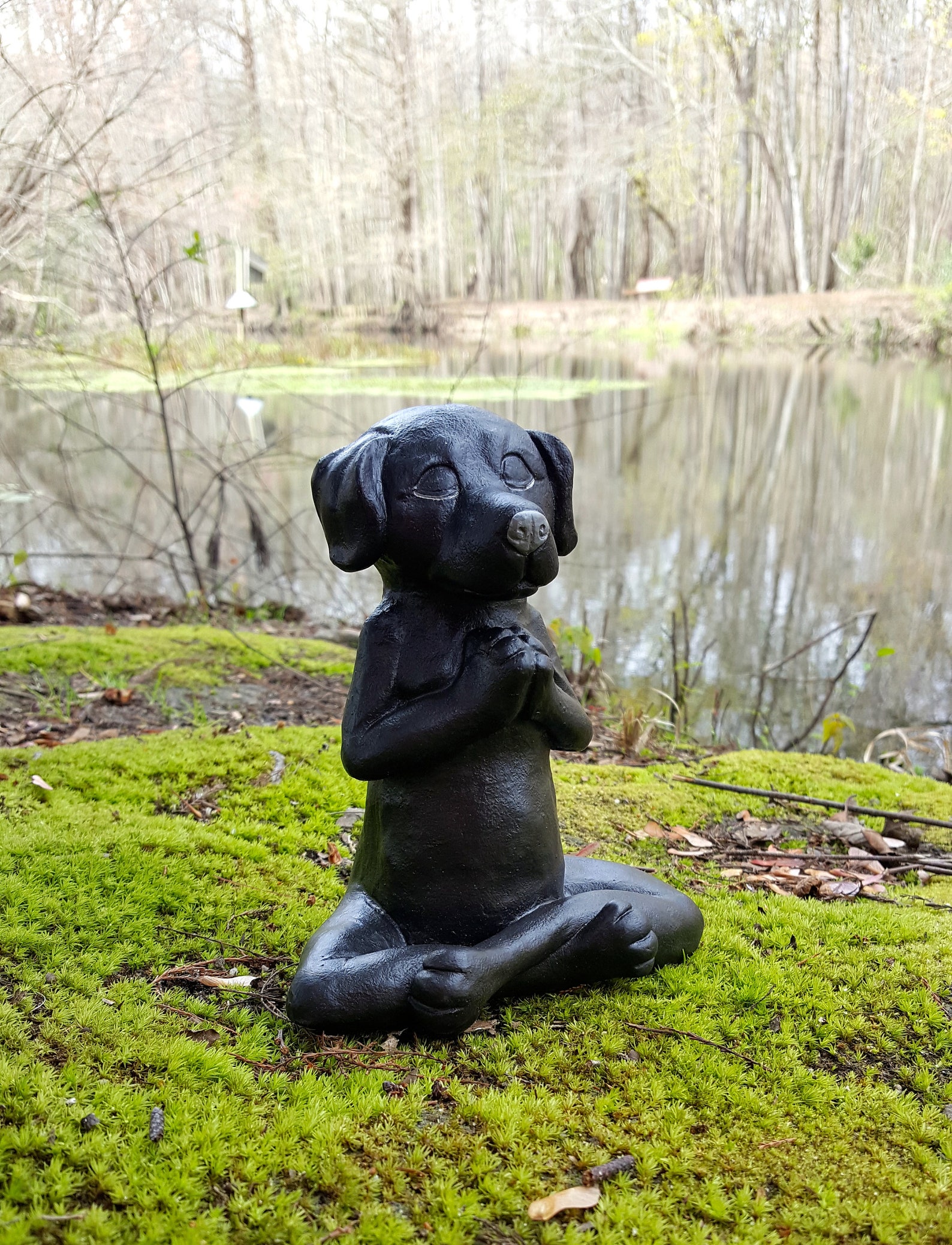 Dog Buddha Meditating Dog Statue Yoga Dog Garden Decor Etsy