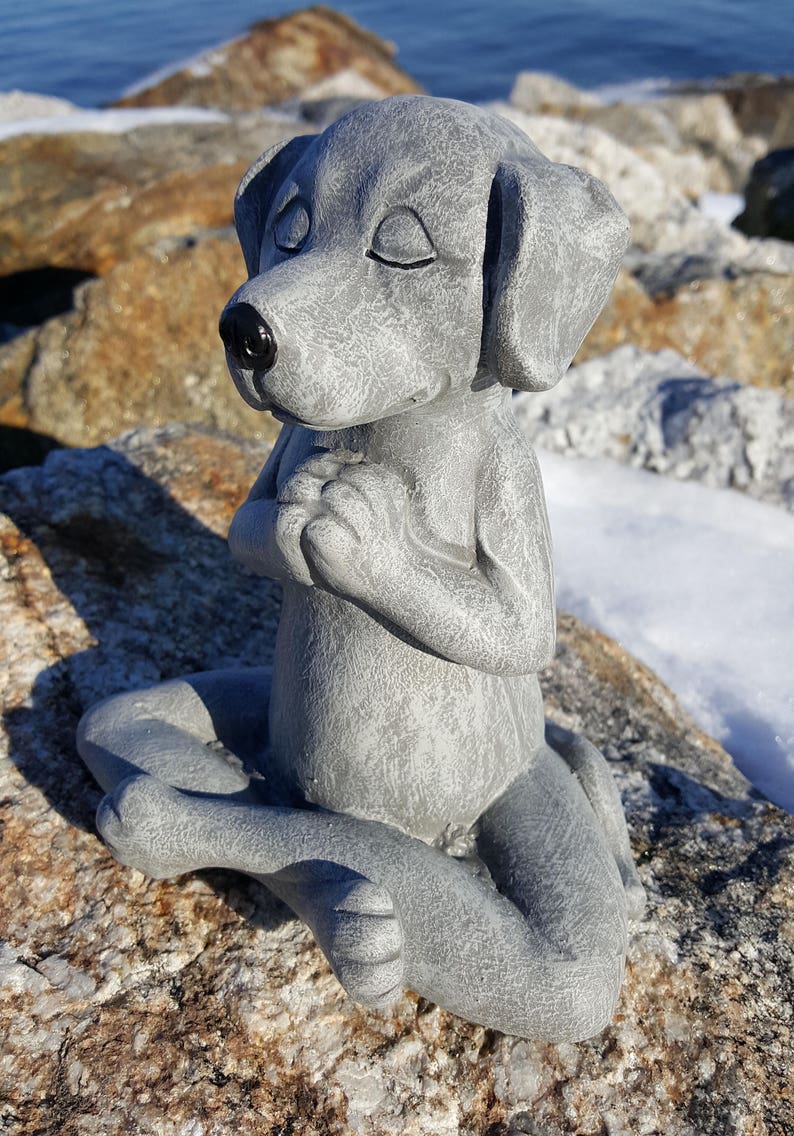 Dog Buddha Meditating Dog Statue Yoga Dog Garden Decor Etsy