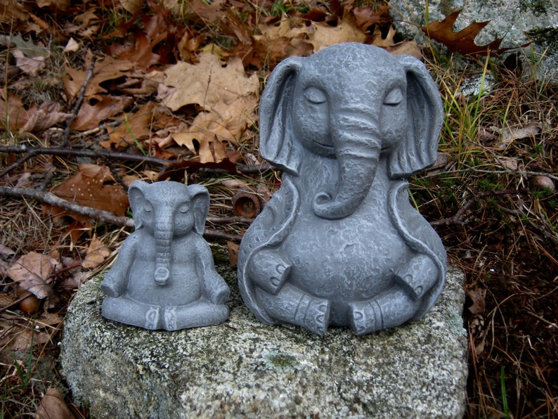 Elephant Statue, Lucky Elephant, Buddha Elephant, Meditating Elephant, Concrete Elephant, Concrete Statues, Home Decor, Zen Small Elephants image 5