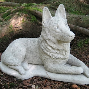 German Shepherd Dogs, Concrete Dog Statue, Cement Statue, Canine Police Dogs, Shepherd Statue, Pet Memorial, Garden Statue, Memorial For Dog