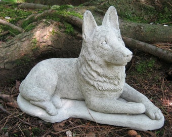 German Shepherd Dogs, Concrete Dog Statue, Cement Statue, Canine Police Dogs, Shepherd Statue, Pet Memorial, Garden Statue, Memorial For Dog