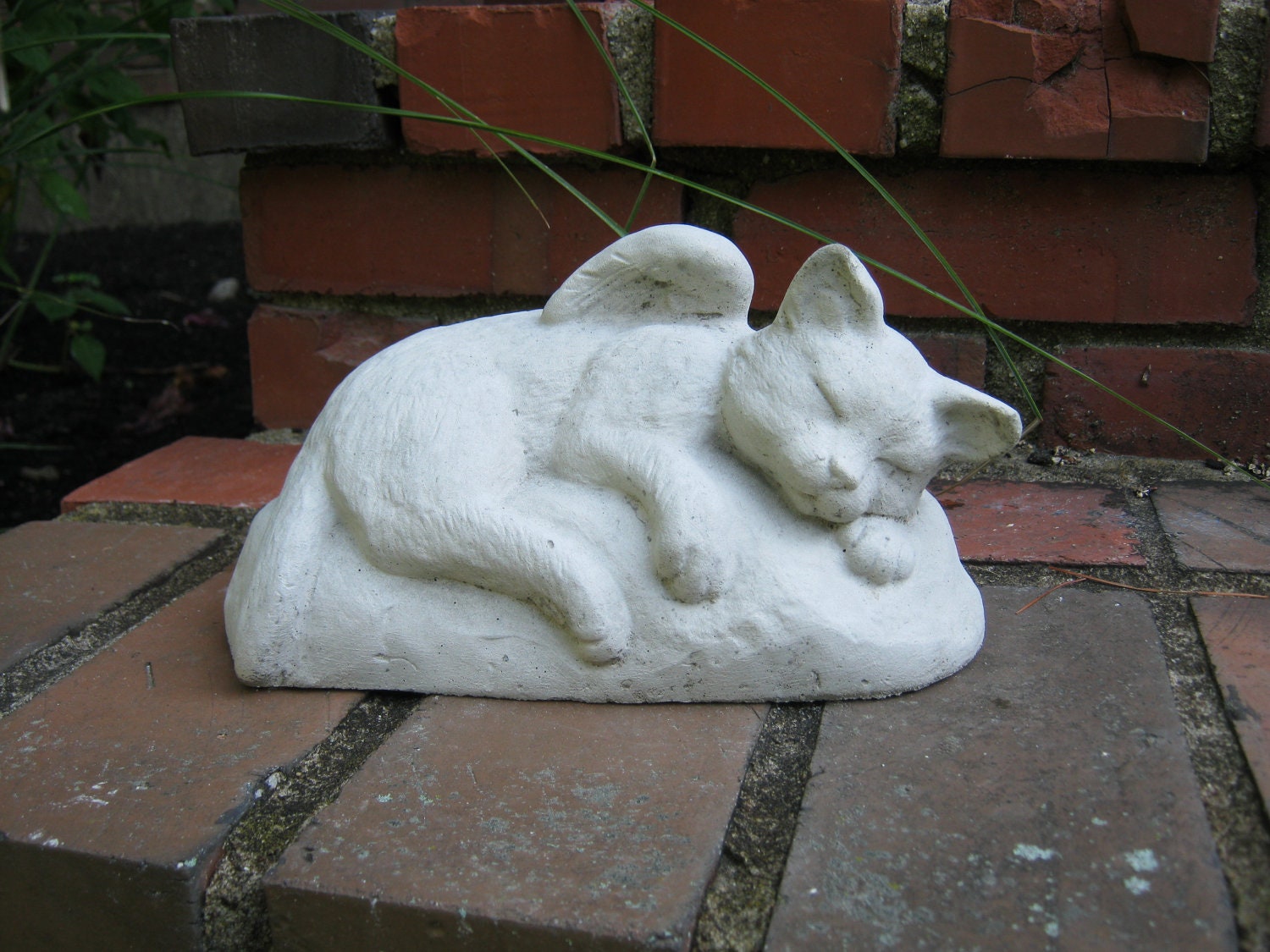 Cat Angel Statue Pet Cat Memorial Concrete Cat Statues Etsy
