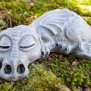 Dragon Statue, Concrete Garden Statue, Fantasy Garden Art, Baby Dragon Sculpture, Medieval Statues, Cement Garden Decor, Concrete Statues.