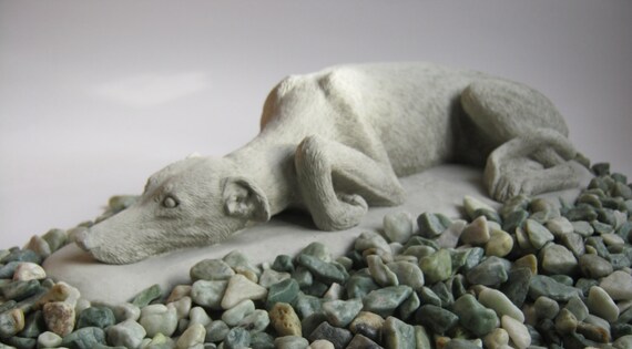 Greyhound Statue Cast In Concrete Cement Whippet Dog Statues Etsy