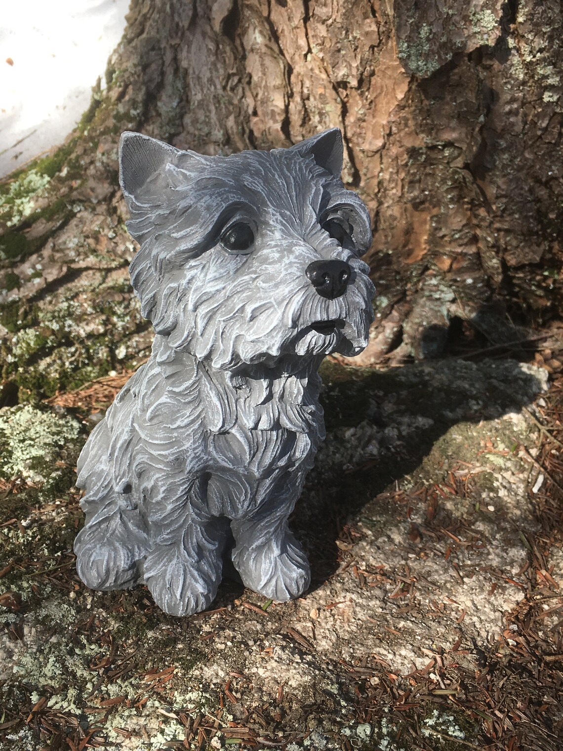 Yorkshire Terrier Concrete Statue Garden Statue Yorkie Etsy