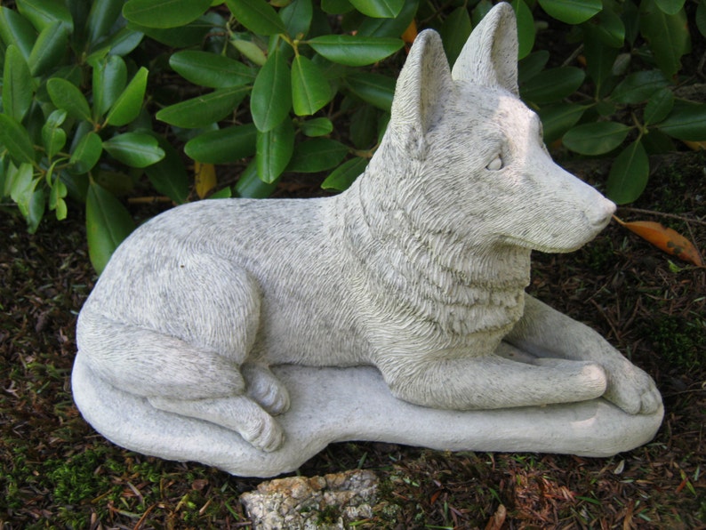 German Shepherd Dogs Concrete Dog Statue Cement Statue Etsy