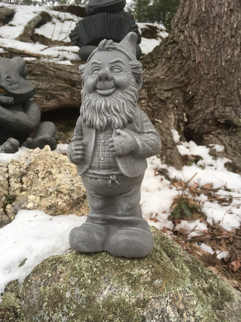 Gnome Named Gneil Painted Concrete Garden Gnomes Etsy