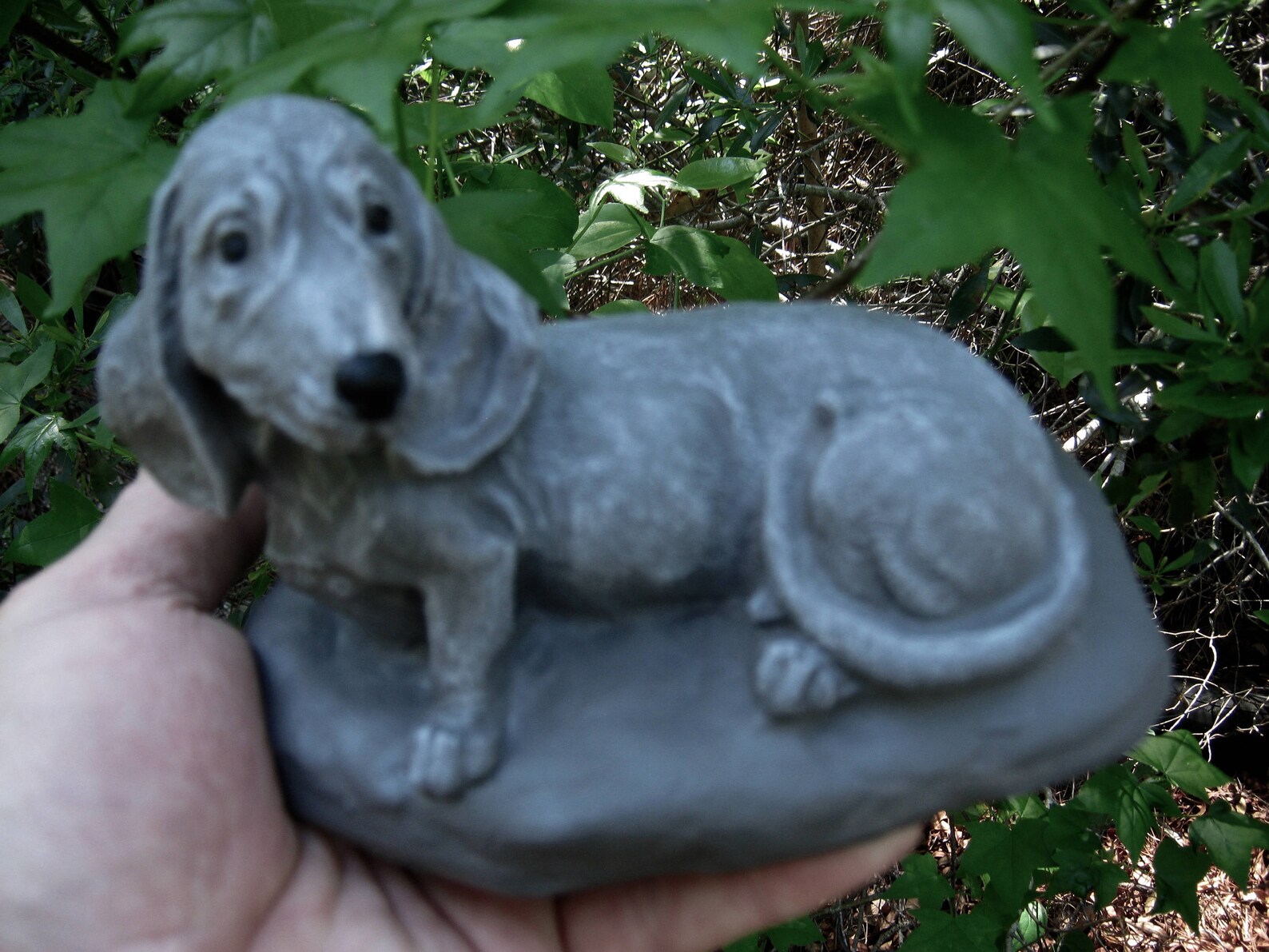 Dachshund Statue Toy Dog Concrete Figure Cement Garden Etsy