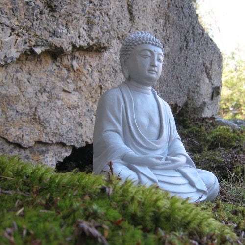 Buddha Statue Concrete Statues Meditating Buddhas Garden Etsy