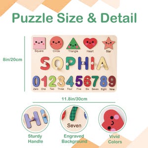 Personalized Baby Name Puzzle, Early Learning Busy Board, Wooden Baby Toy, Baby Room Decor, 1st Christmas Gift for kids, 1st Birthday Gift
Safe & Premium Quality​
Made of high-quality solid wood with multiple sanding processes—smooth edges
Printed with non-toxic paint—vibrant colors, zero odor, safe for long-term play
Kids feel like they’re exploring a real animal world!​
Perfect for Parent-Child Time​
Share joy as they finish & tell stories about the animals—great for language development!