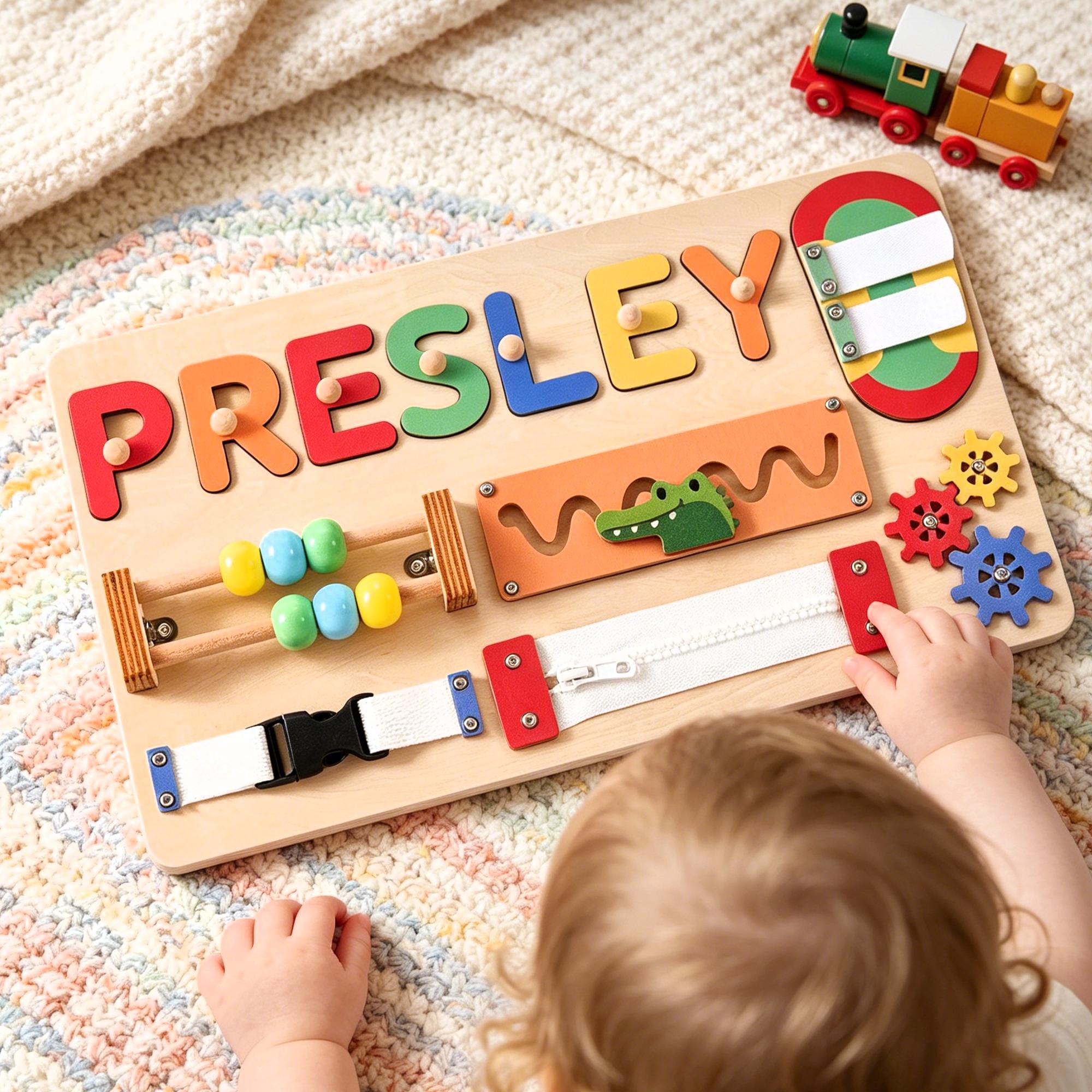Personalized Baby Name Puzzle, Custom Wooden Toddler Toys, Kids Busy ...